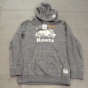 NEW Roots Canada Youth Kids Grey Hoodie Jacket-L/(9-10 Active Athleisure-4752